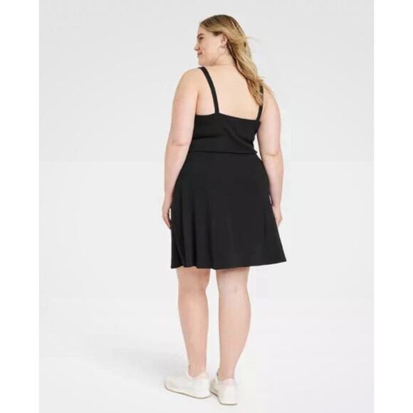 Universal Thread Women's Sleeveless Ribbed Knit Corset Mini Dress Size L Black - Picture 3 of 8